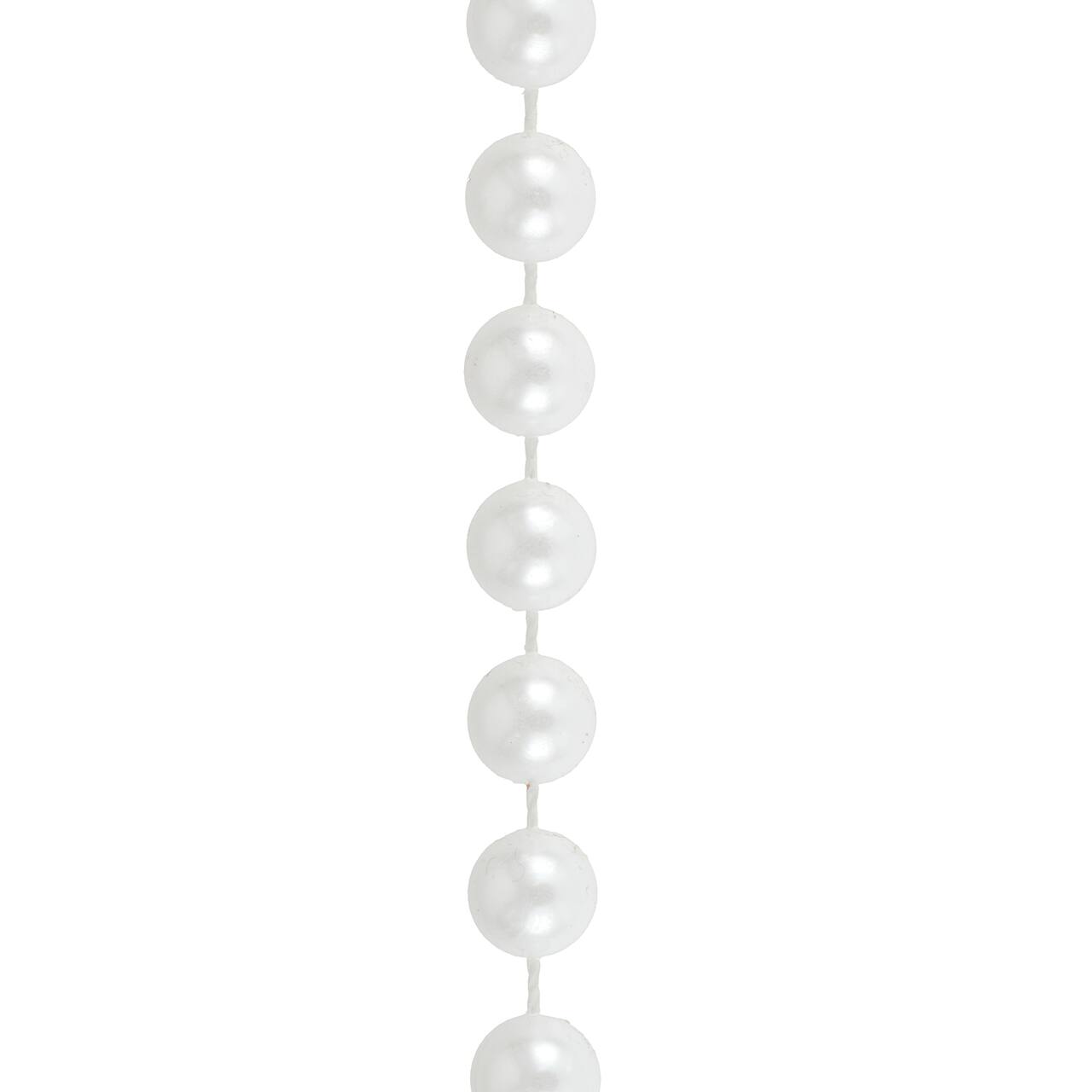 10mm White Round Plastic Pearl Bead Garland, 50ft. by Bead Landing™